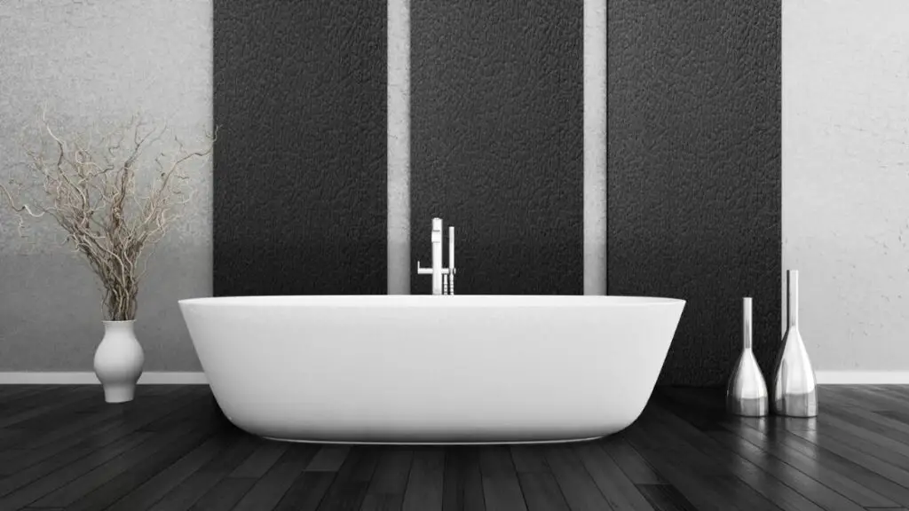 Gray and Black White tub