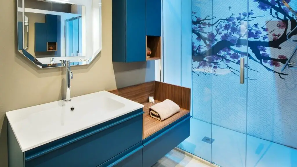 Dark Blue Bathroom Vanity 1