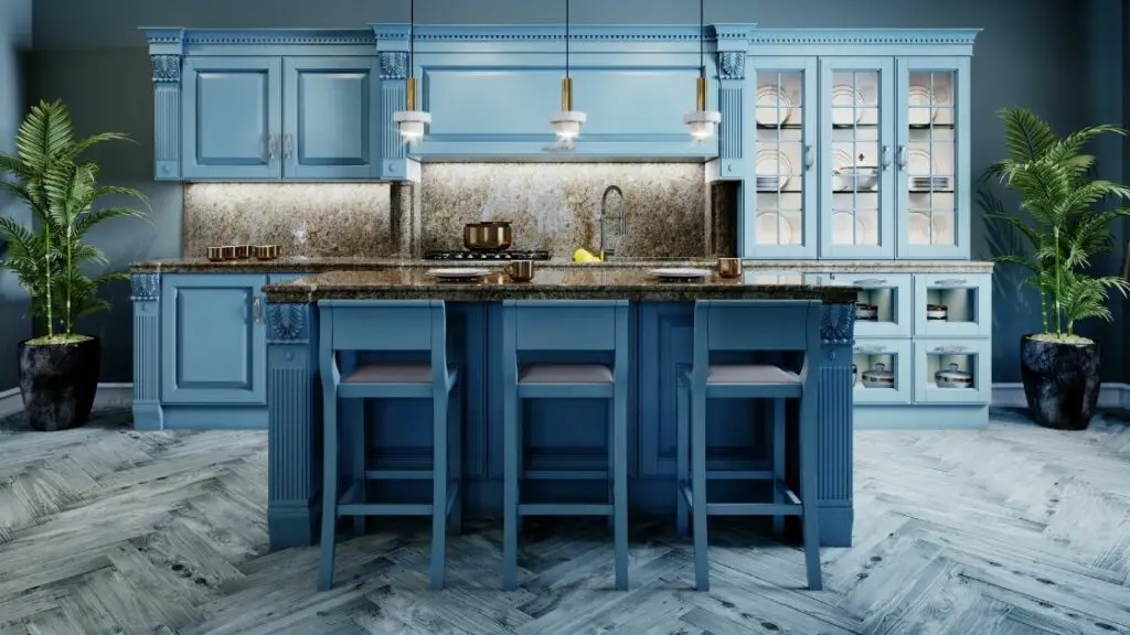 Slate Blue Kitchen Cabinets
