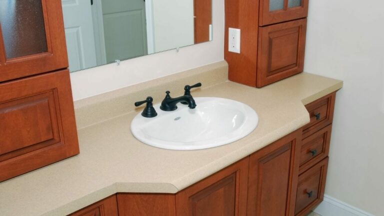 bathroom cabinet that sits on the countertop