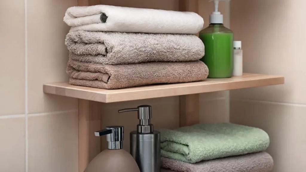 bathroom shelf towel