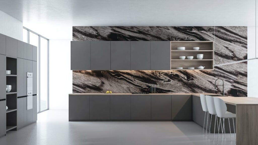 Colorful Gray Kitchens