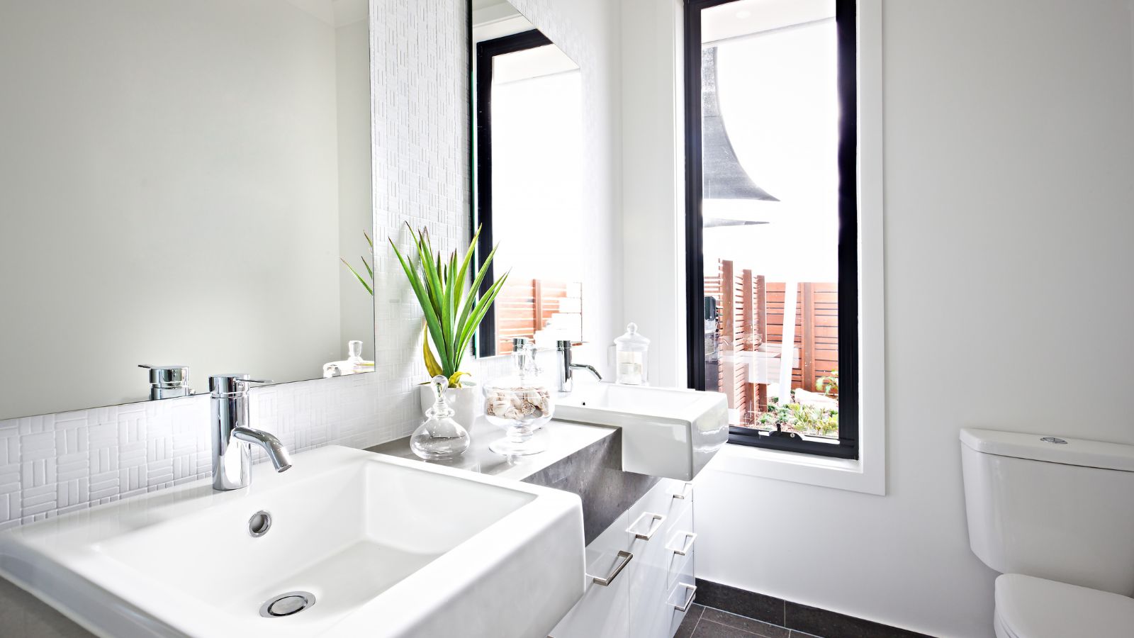 Get the Most Out of Your Double Sink Bathroom Vanity set With These Storage Tips.