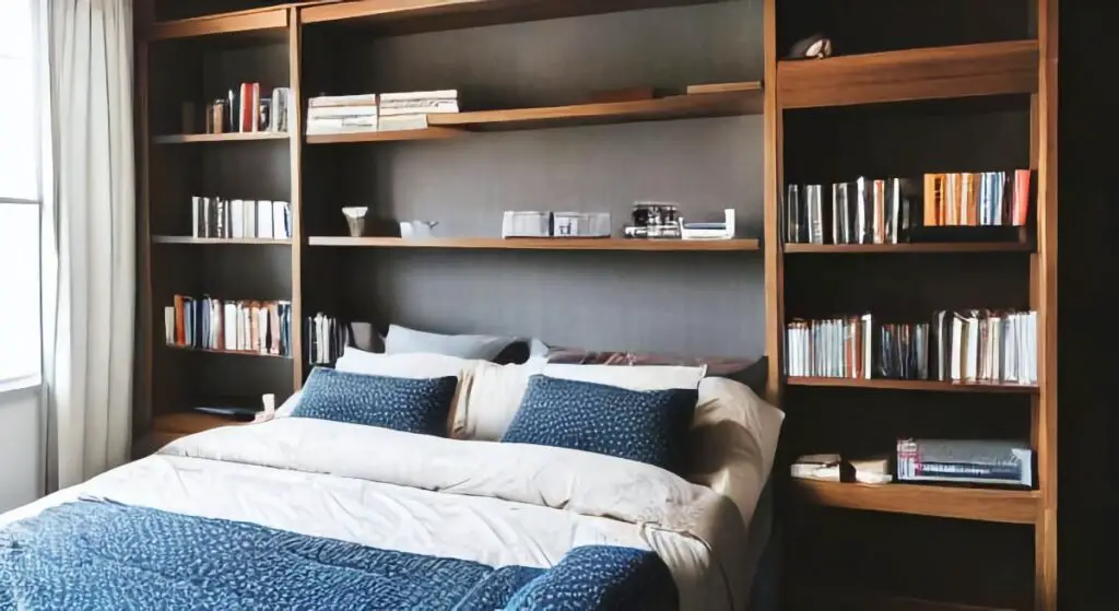 Bookshelf in Behind Bed