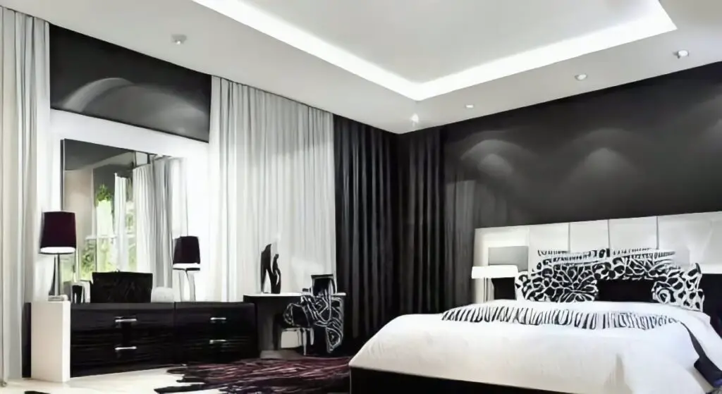 Modern Looking Bedroom with Black Furniture