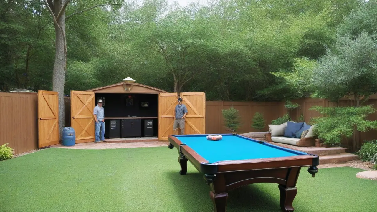 Backyard man cave bar setups