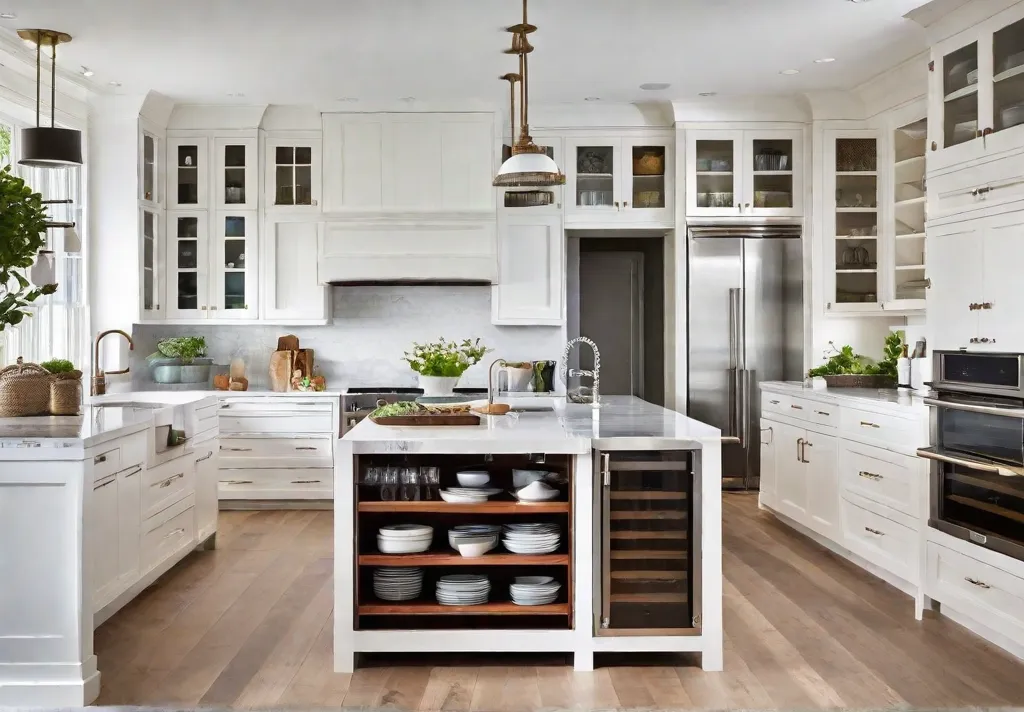 A bright and airy kitchen with white cabinets and countertops