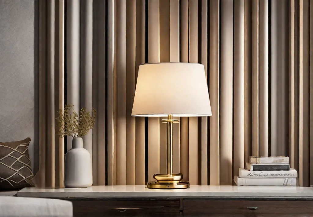 A detailed view of a bedside lamp setup emphasizing the importance of