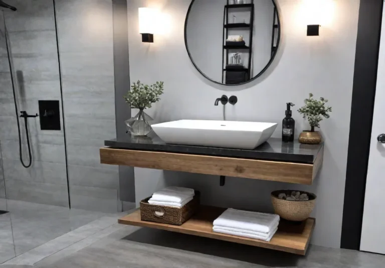 Bathroom remodel on a budget a simple yet chic vanity area withfeat