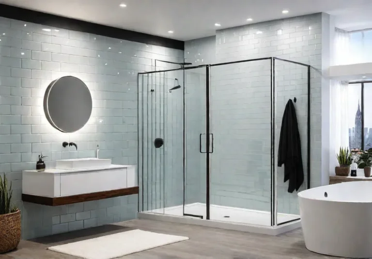 Classic subway tiles in a timeless bathroom design with clean lines andfeat