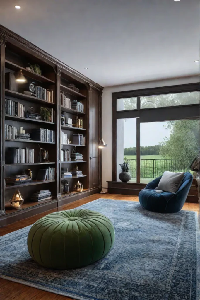 Living room with familyfriendly play area